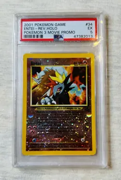 Entei #34 2001 Pokemon TCG WOTC Black Star Movie Promo Card - Image 1