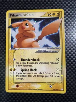2006 Pokemon Gold Star Pikachu Holo EX 104/110 Super rare Collectors Card - Image 1