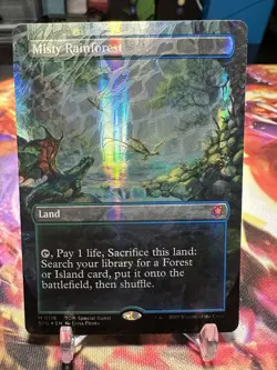 Misty Rainforest (Borderless) (Dragonscale Foil) Special Guests Foil - Image 1