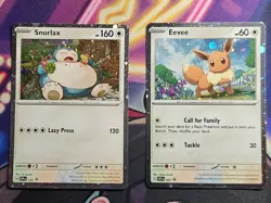 Pokemon Eevee SVP043 & Snorlax SVP122 Black Star Promos 2-Card Lot English NM/M - Image 1