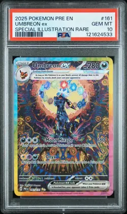 2025 POKEMON PRE EN-PRISMATIC EVOLUTIONS #161 UMBREON EX PSA 10 - Image 1