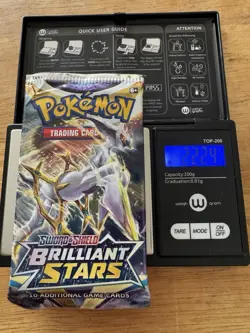 Pokemon Sword & Shield Brilliant Stars VERY HEAVY 22.24g Booster Pack Sealed - Image 1