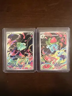 Bulbasaur 133/132 and Ivysaur 134/132 SIR Set Mega Evolution Pokemon TCG English - Image 1