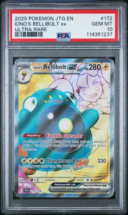 Iono's Bellibolt Ex #172 Pokemon Journey Together - PSA 10 - Image 1