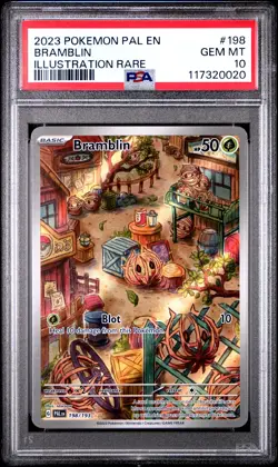 2023 POKEMON PAL EN-PALDEA EVOLVED ILLUSTRATION RARE #198 BRAMBLIN PSA 10 - Image 1