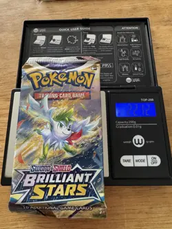 Pokemon Sword & Shield Brilliant Stars VERY HEAVY 22.12g Booster Pack Sealed - Image 1