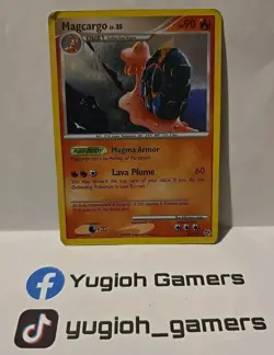 POKEMON MAGCARGO LV.35 45/106 GREAT ENCOUNTERS HOLO HEAVY PLAYED DAMAGE - Image 1