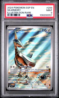 2024 POKEMON SSP EN-SURGING SPARKS ILLUSTRATION RARE #209 SKARMORY PSA 9 - Image 1