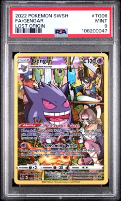 2022 POKEMON SWORD & SHIELD LOST ORIGIN #TG06 FULL ART/GENGAR PSA 9 - Image 1
