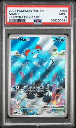 2023 POKEMON PAL EN-PALDEA EVOLVED ILLUSTRATION RARE #204 MARILL PSA 9 - Image 1