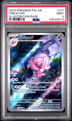 2023 POKEMON PAL EN-PALDEA EVOLVED ILLUSTRATION RARE #217 TINKATUFF PSA 9 - Image 1