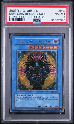 2003 YU-GI-OH! JPN CONTROLLER OF CHAOS #057 MAGICIAN OF BLACK CHAOS PSA 8 - Image 1