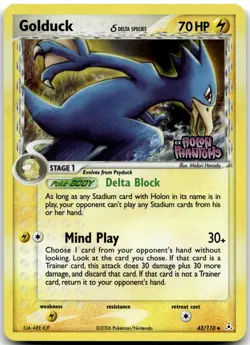 Golduck (Delta Species) 43/110 Reverse Holo Holon Phantoms Pokemon Card NM - Image 1