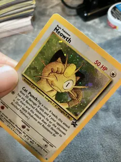 Meowth Holo Rare Black Star Promo #10-WOTC Vintage Pokemon Card Played - Image 1