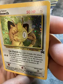 Meowth Holo Rare Black Star Promo #10-WOTC Vintage Pokemon Card Played - Image 3