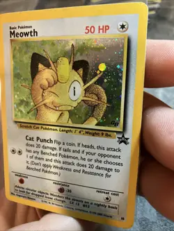 Meowth Holo Rare Black Star Promo #10-WOTC Vintage Pokemon Card Played - Image 4