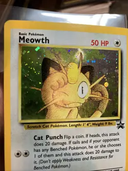 Meowth Holo Rare Black Star Promo #10-WOTC Vintage Pokemon Card Played - Image 5