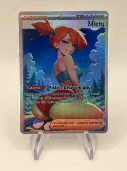 Misty’s Determination Rainbow Holo Full Art Custom Pokemon Card - Image 2