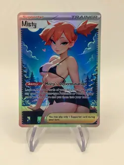 Misty’s Determination Rainbow Holo Full Art Custom Pokemon Card - Image 2