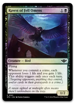 Raven of Fell Omens #101 (Foil) (NM) Thunder Junction OTJ Magic MTG - Image 1