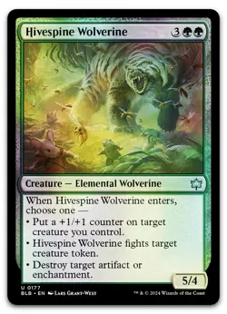 Hivespine Wolverine #177 (Foil) (NM) Bloomburrow BLB Magic MTG - Image 1