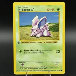 Nidoran 55/102 1st Edition Base Set Shadowless Common 1999 Pokemon Gen 1 - Image 1