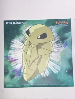 Vintage Pokemon 1999 Kakuna Nintendo Sticker New! - Image 1