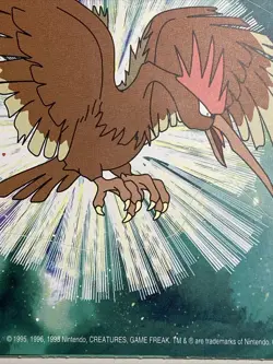 Vintage Pokemon 1999 Fearow Nintendo Sticker New! - Image 3