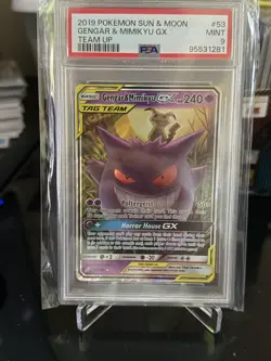 PSA 9 Gengar & Mimikyu GX #53 Pokemon 2019 Sun & Moon Team Up - Image 3