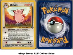1999 Pokemon, Jungle, #17/64 Clefable, 1st Edition, Rare (b) - Image 1