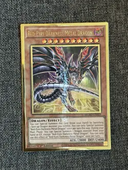 Red-Eyes Darkness Metal Dragon (Alternate Art) Gold Rare MGED-EN009 Yugioh NM - Image 1