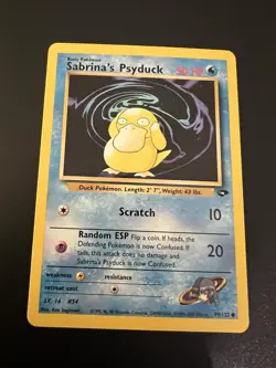 Sabrina’s Psyduck 99/132 Gym Challenge Unlimited 2000 Pokemon card Common LP - Image 1