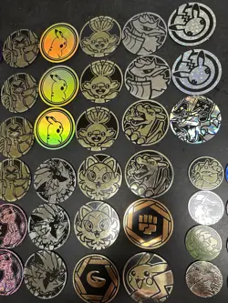 Lot Of 54 Official Pokemon Trading Card Game Collectible Coins (S11) - Image 3