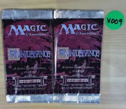 1x Lot of 2x EMPTY BOOSTER PACKS: Magic The Gathering: Renaissance: French: Red - Image 1