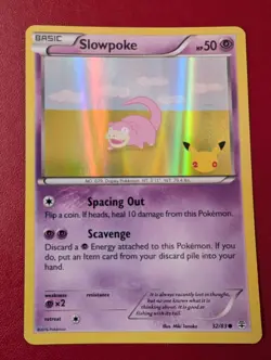 Slowpoke 32/83 Holo Anniversary Promo Pokemon Card Near Mint Condition - Image 1