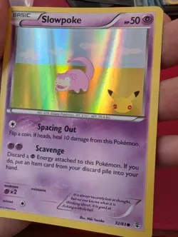 Slowpoke 32/83 Holo Anniversary Promo Pokemon Card Near Mint Condition - Image 3