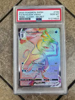 Inteleon 2020 Pokemon Rebel Clash Secret Rare Full Art FA #195 PSA 10 - Image 1