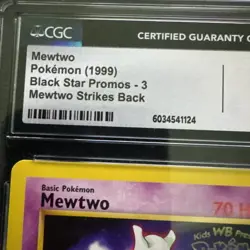 Mewtwo num 3 Pokemon Black Star Promo CGC 9 Mint Mewtwo Strikes Back 1999 - Image 2