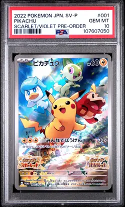 PSA 10 - Pikachu 001/SV-P Scarlet Violet Pre Order Promo - Pokemon - Image 1