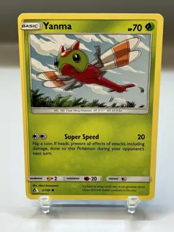 Pokemon Double Print Misprint Error Yanma 2/156 Sm-Ultra Prism Regular - Image 2