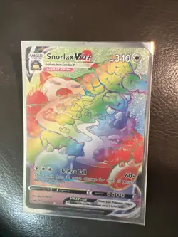Pokemon TCG Snorlax VMAX Holo Secret Rare Card Sword & Shield 206/202 - Image 1