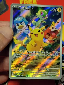 Pikachu Paldea Evolved Full Art Black Star Promo Pokemon Card 2023 Nintendo - Image 1