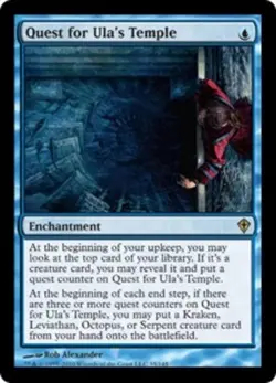 1x Quest for Ula's Temple Moderate Play, English Worldwake MTG Magic - Image 1