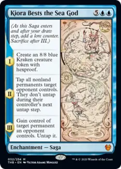 1x Kiora Bests the Sea God Light Play, English Theros Beyond Death MTG Magic - Image 1