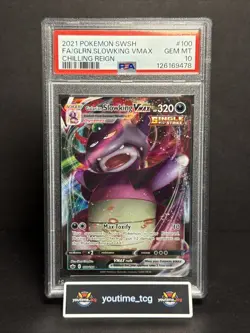 2021 Pokemon S&S Chilling Reign Fa Galarian Slowking Vmax #100 PSA 10 - Image 1