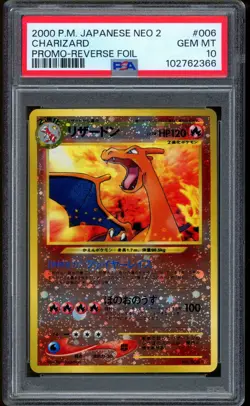 2000 Pokemon Charizard Neo 2 Reverse Foil Japanese Promo #006 PSA 10 GEM MINT - Image 1