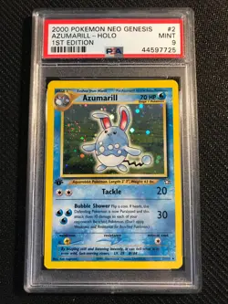 PSA 9 MINT Azumarill 2 Neo Genesis 1st Edition Holo Pokemon Card - Image 1