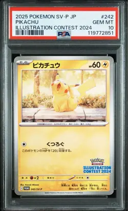 PSA10 Pikachu 2024 Illustration PROMO Pokemon Card Japanese - Image 1
