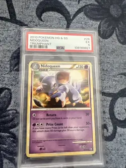 Nidoqueen Rare - HGSS Triumphant 28/102 2010 Pokemon Card PSA 5 - Image 1