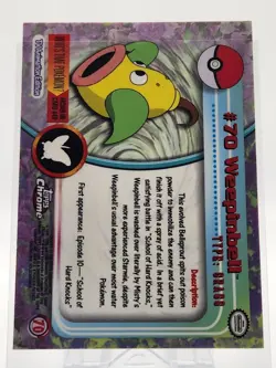 MINT Pokemon Topps Chrome #70 Weepinbell Silver Foil Card - Image 2